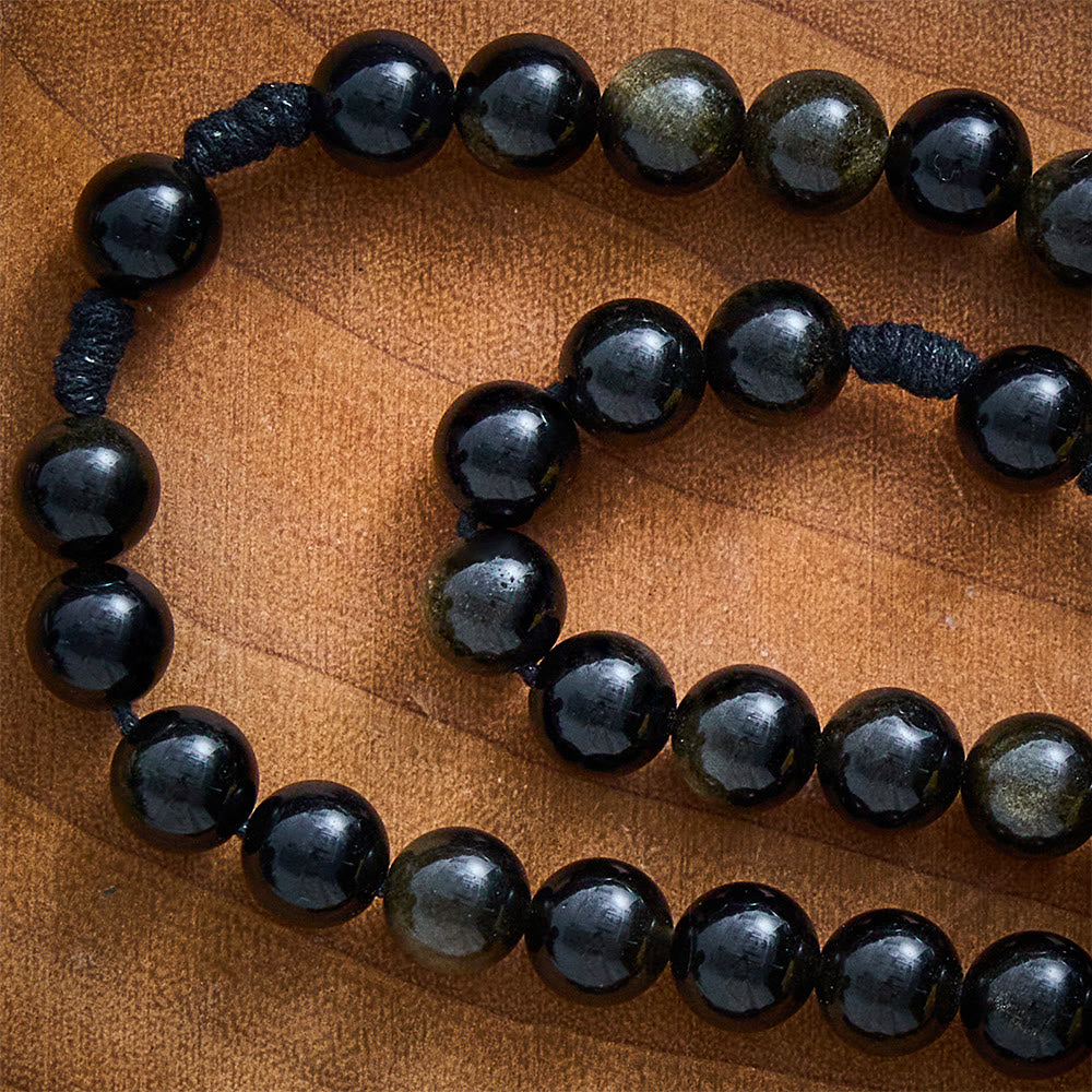 SolaceBeads Golden Obsidian Divine Mercy Stone Rosary &amp; Black Cross:The Merciful Redemptive Devotion - image 2