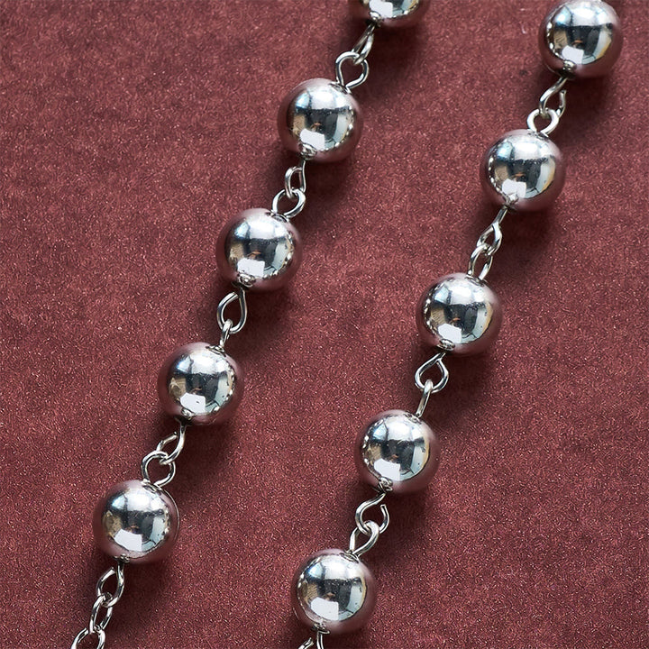 SolaceBeads Car &amp; Bag Rosary, Silver Beads, St.Michael Medal: Roadside Heavenly Guard - image 4