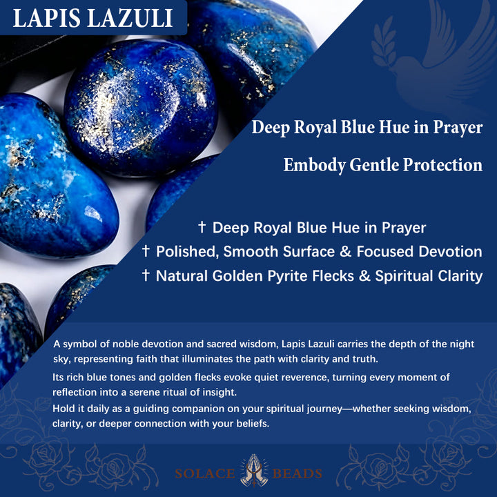Solacebeads Lapis Lazuli Rosary With Scallop Medal &amp; Santiago Crucifix: Pilgrimage Night Sky Series - image 7