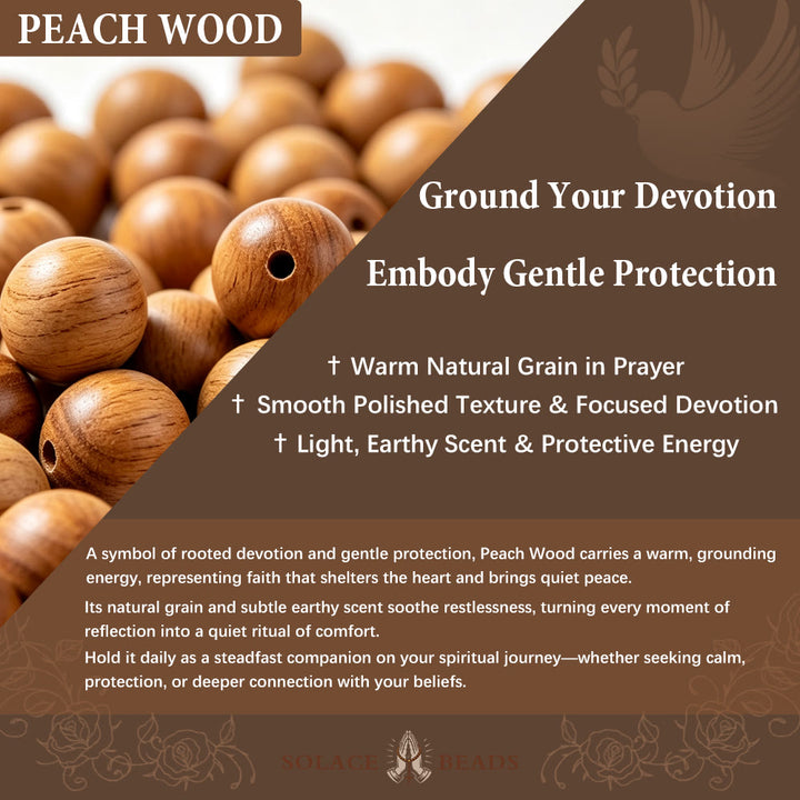 SolaceBeads Mixed Wood Rosary, Multi-Grain Wood Beads &amp; Inlaid Cross: Meaningful Personal Accessory - image 8