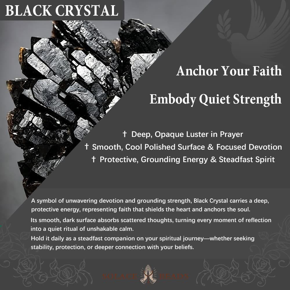 SolaceBeads St. Benedict Black Crystal Chaplet Rosary : Divine Protection &amp; Sacred Devotion - image 10