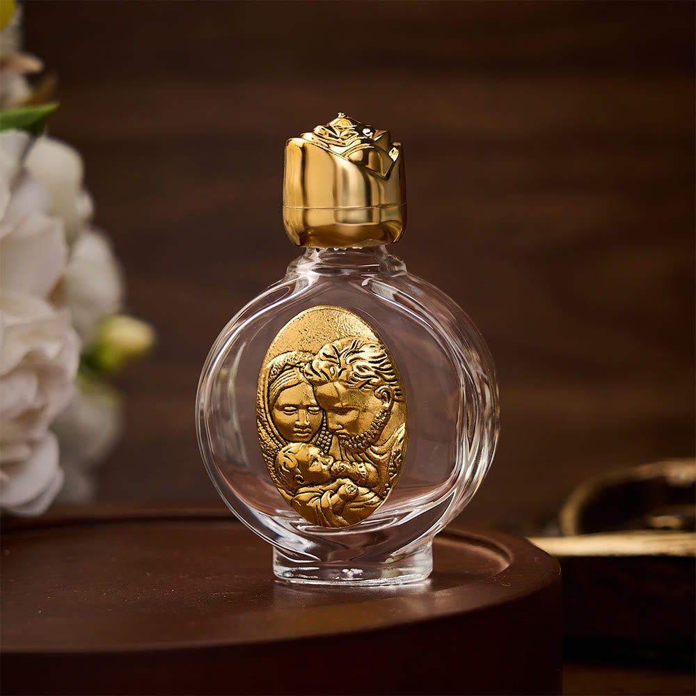 Solacebeads Holy Family Holy Bottle: Blessed By The Sacred Harmonious Grace Of The Holy Family - Round Gold - image 6