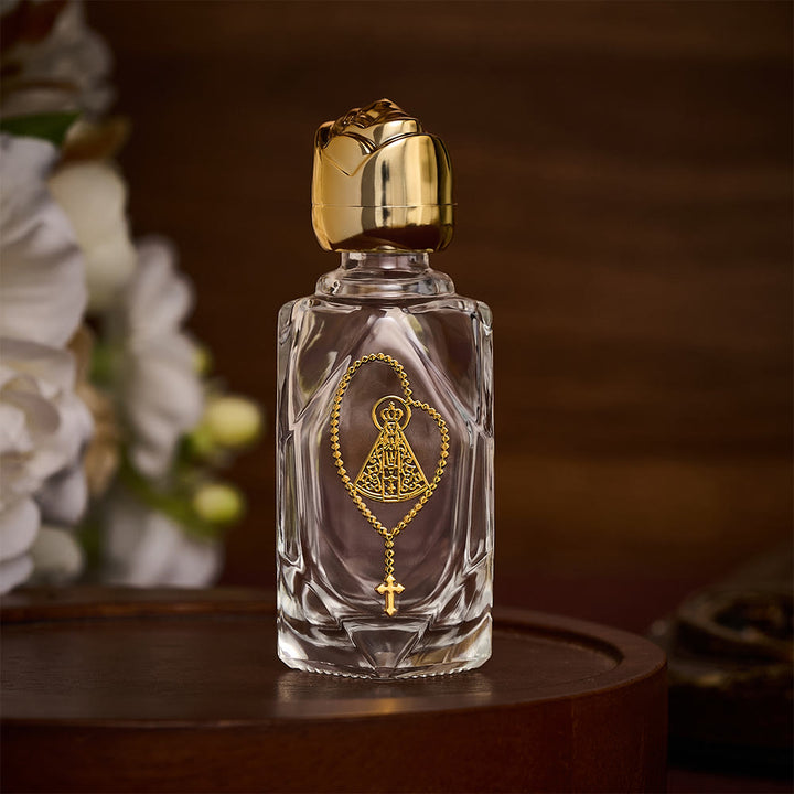 SolaceBeads Polygon Our Lady of Aparecida Holy Bottle: Infused with devout faith in Aparecida - Golden &amp; Polygon - image 0