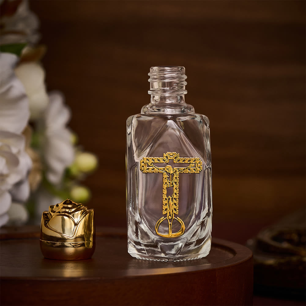 Solacebeads Polygon Classic  Crucifix Holy Bottle: Blessed By Jesus Redemptive Forgiving Grace - image 1