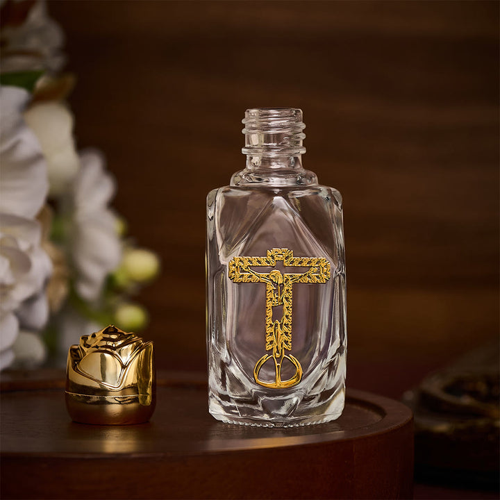 Solacebeads Polygon Classic  Crucifix Holy Bottle: Blessed By Jesus Redemptive Forgiving Grace - image 1