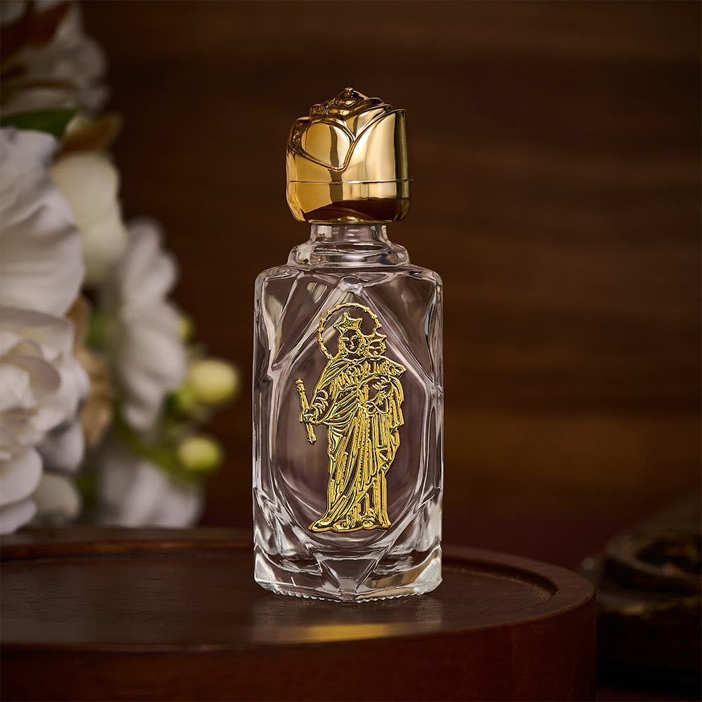 Solacebeads Polygon Our Lady Help of Christians Holy Bottle: Rooted in Our Lady's Grace - Gold - image 0