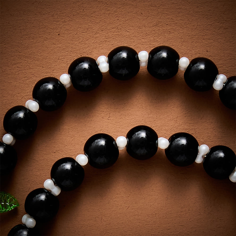SolaceBeads Artistic Rosary, Black Glass &amp; Lily Accents, Guadalupe Medal: Pure Sacred Devotion - image 5