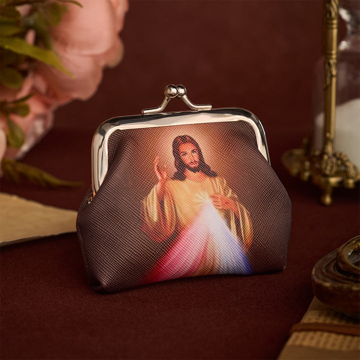 Solacebeads Fabric Divine Mercy Rosary Case With Kiss-lock Clasp: Infused With The Comforting Faith - image 3