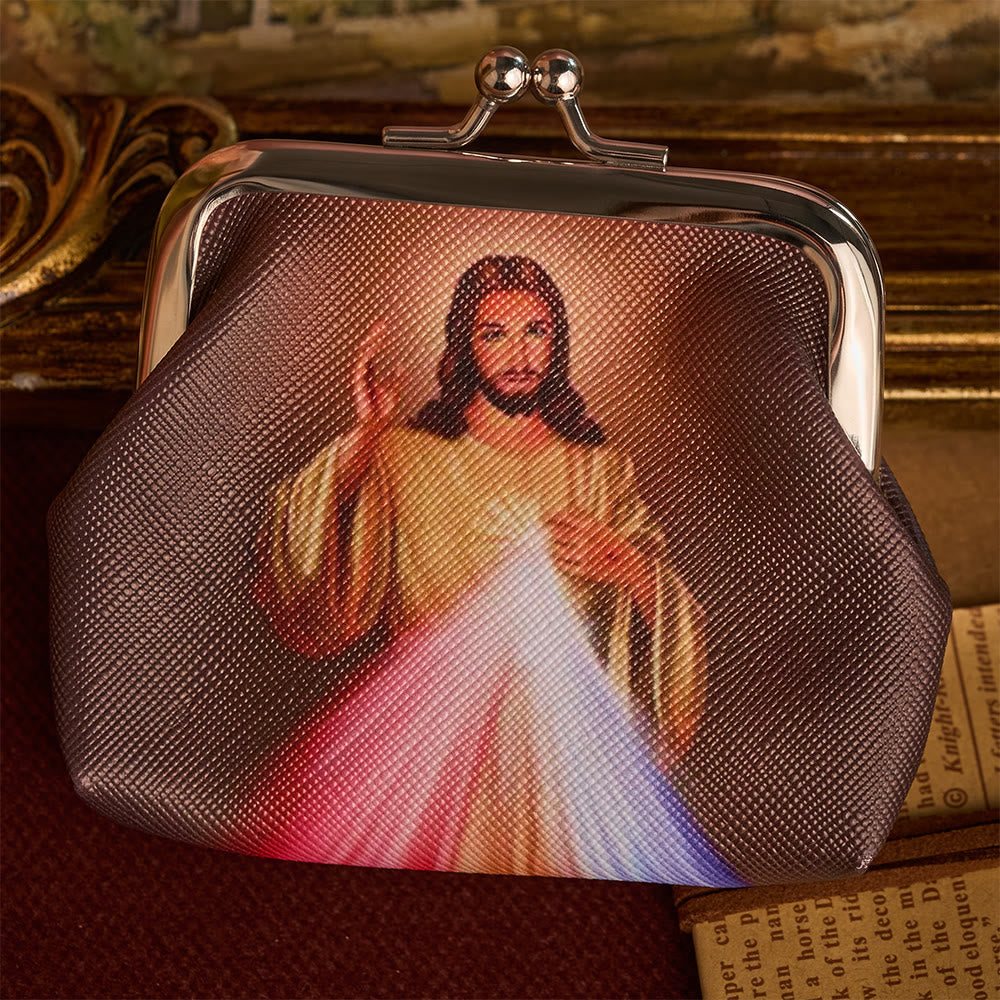 Solacebeads Fabric Divine Mercy Rosary Case With Kiss-lock Clasp: Infused With The Comforting Faith - image 2