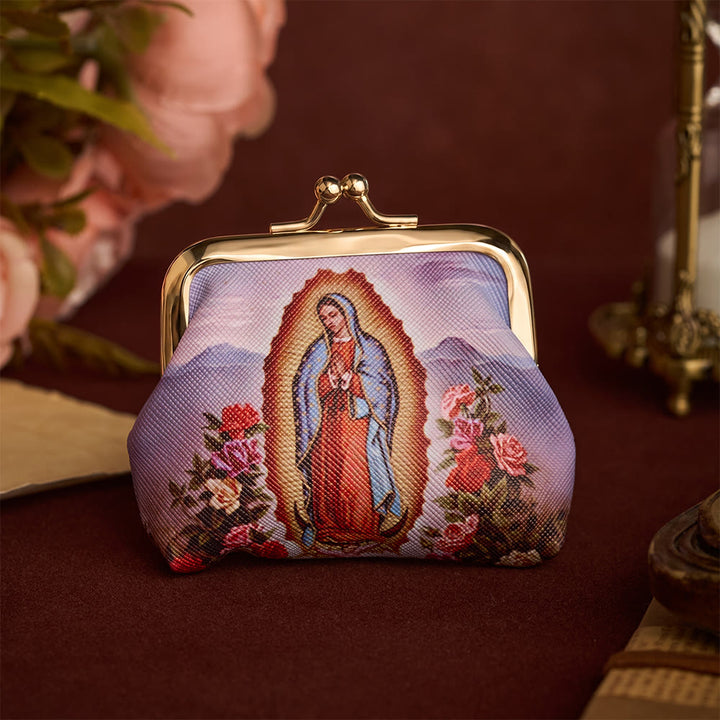Solacebeads Our Lady of Guadalupe Fabric Rosary Case With Kiss-lock Clasp: Infused With The Devotion - Our Lady of Guadalupe - image 0