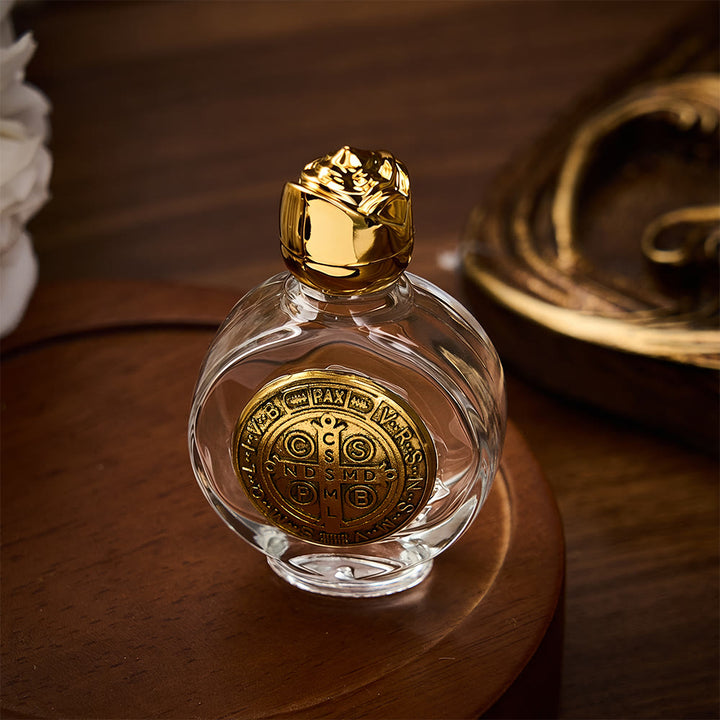 SolaceBeads Our Lady Holy Bottle, Square &amp; Round Glass Vials, Marian Emblem: Blessed Devotion Vessel - image 8