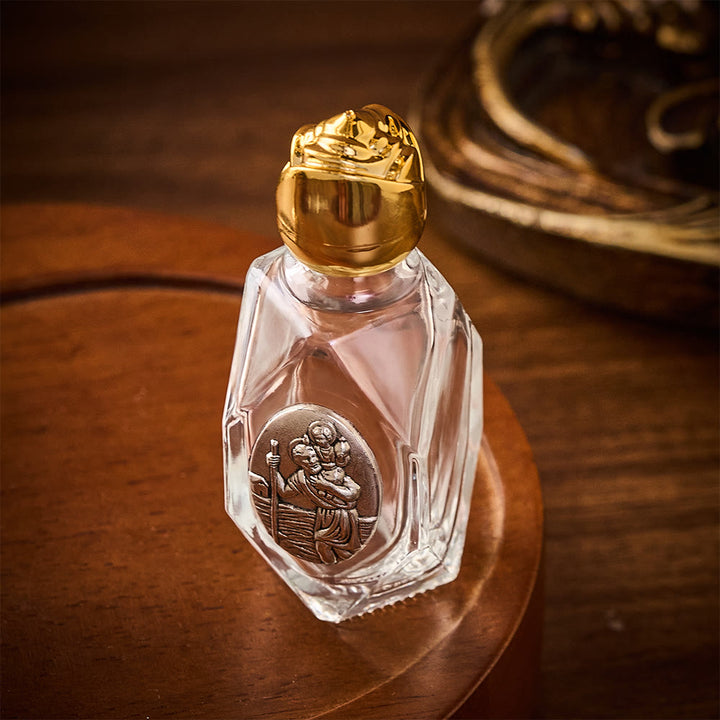 Solacebeads St. Christopher Polygon Glass Holy Bottle: Designed For Travel Blessings  - image 3