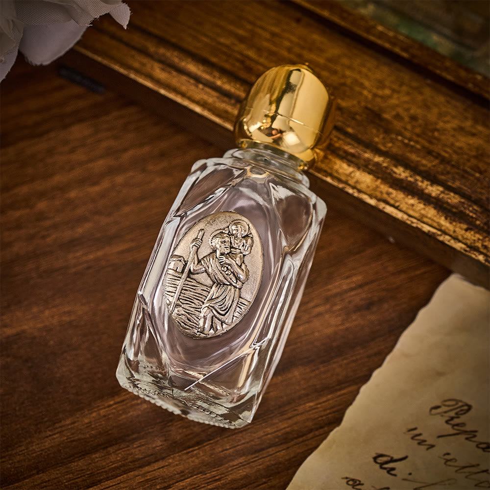 Solacebeads St. Christopher Polygon Glass Holy Bottle: Designed For Travel Blessings  - image 4