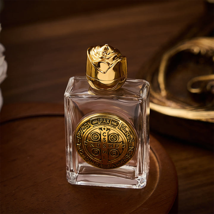 SolaceBeads St. Benedict Holy Bottle, Square &amp; Round Glass Vials, Protective Medal: Sacred Blessing Vessel - image 4