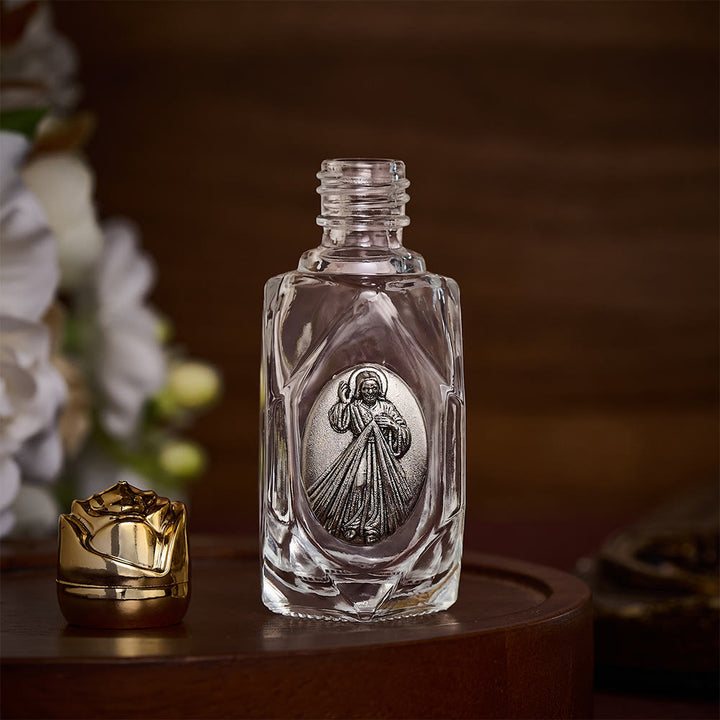 Solacebeads Divine Mercy Polygon Glass Holy Bottle: Blessed By Boundless Forgiving Merciful Grace - image 1