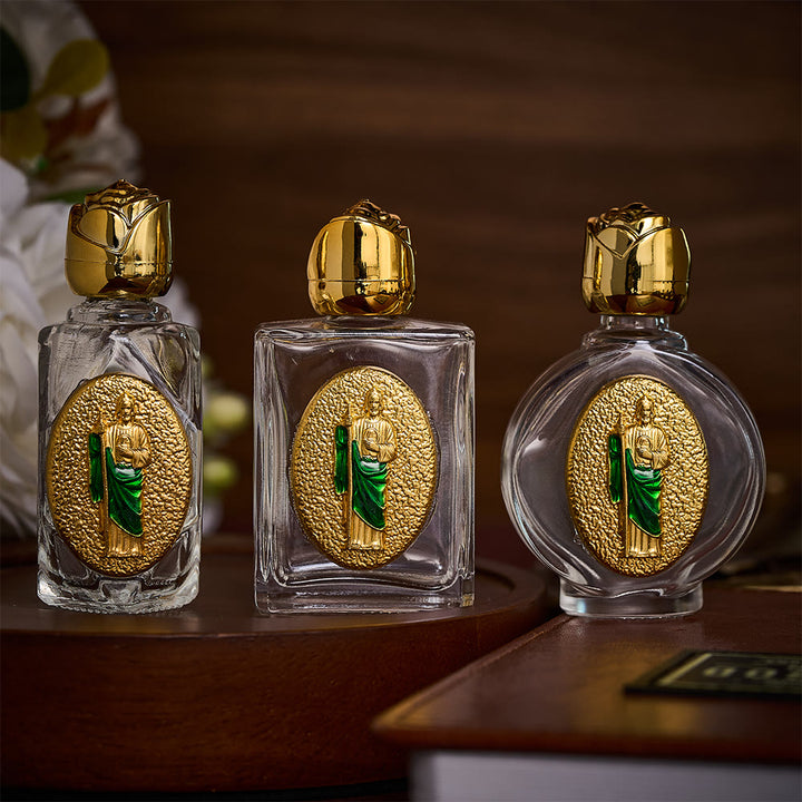 Solacebeads St. Jude Thaddeus Glass Holy Bottle: Designed For Devotions During Hardship - One Set - image 0