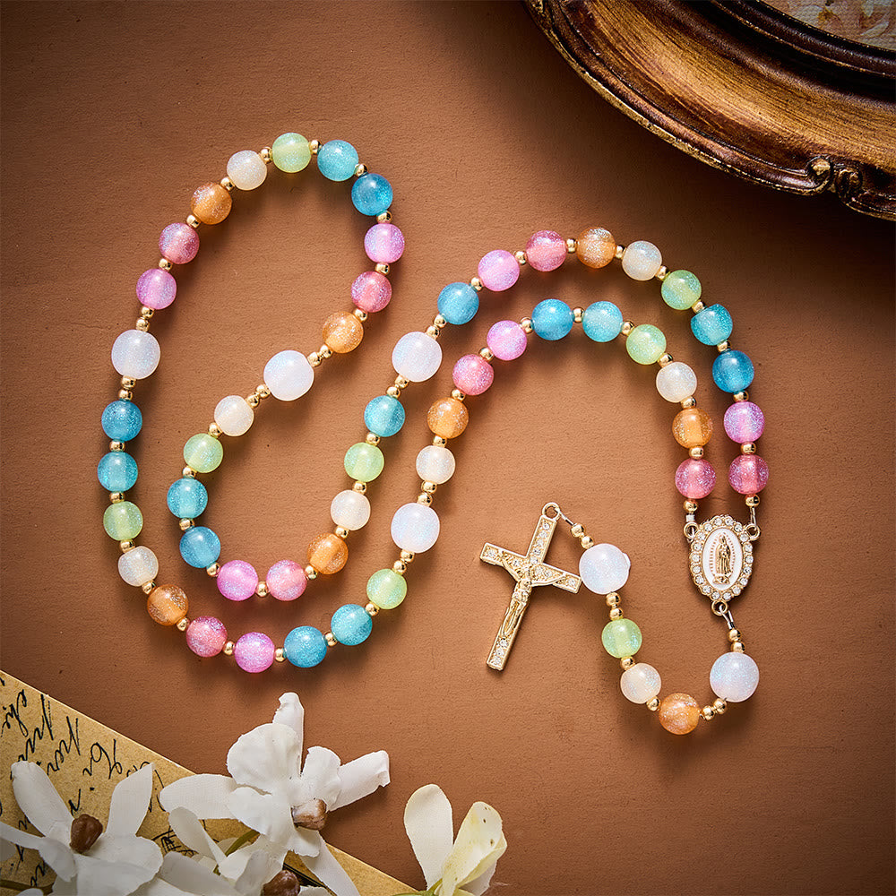 Solacebeads Rainbow Cat Eye Artistic Rosary With Rhinestone Crucifix: The Timeless Devout Faith - image 8
