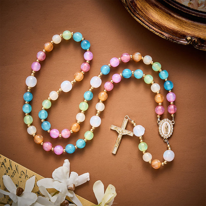 Solacebeads Rainbow Cat Eye Artistic Rosary With Rhinestone Crucifix: The Timeless Devout Faith - image 8
