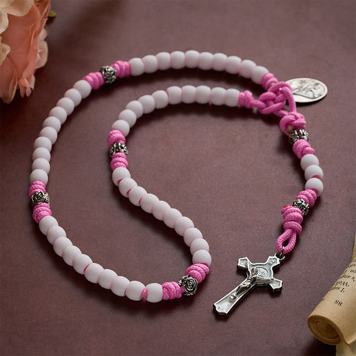 Solacebeads St. Thérèse Soft White Artistic Rosary With Silver Crucifix: The Timeless Devout Faith - image 7