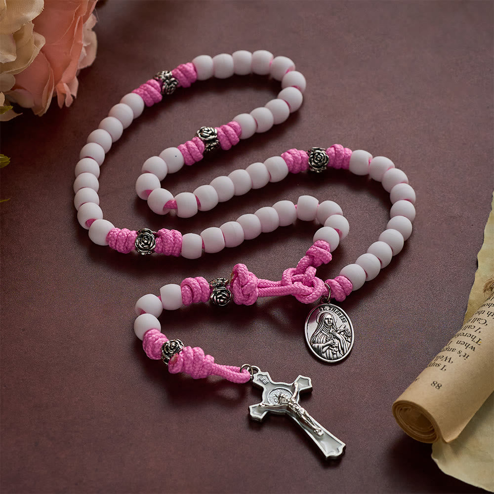 Solacebeads St. Thérèse Soft White Artistic Rosary With Silver Crucifix: The Timeless Devout Faith - image 10