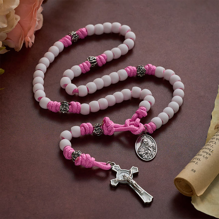 Solacebeads St. Thérèse Soft White Artistic Rosary With Silver Crucifix: The Timeless Devout Faith - image 10