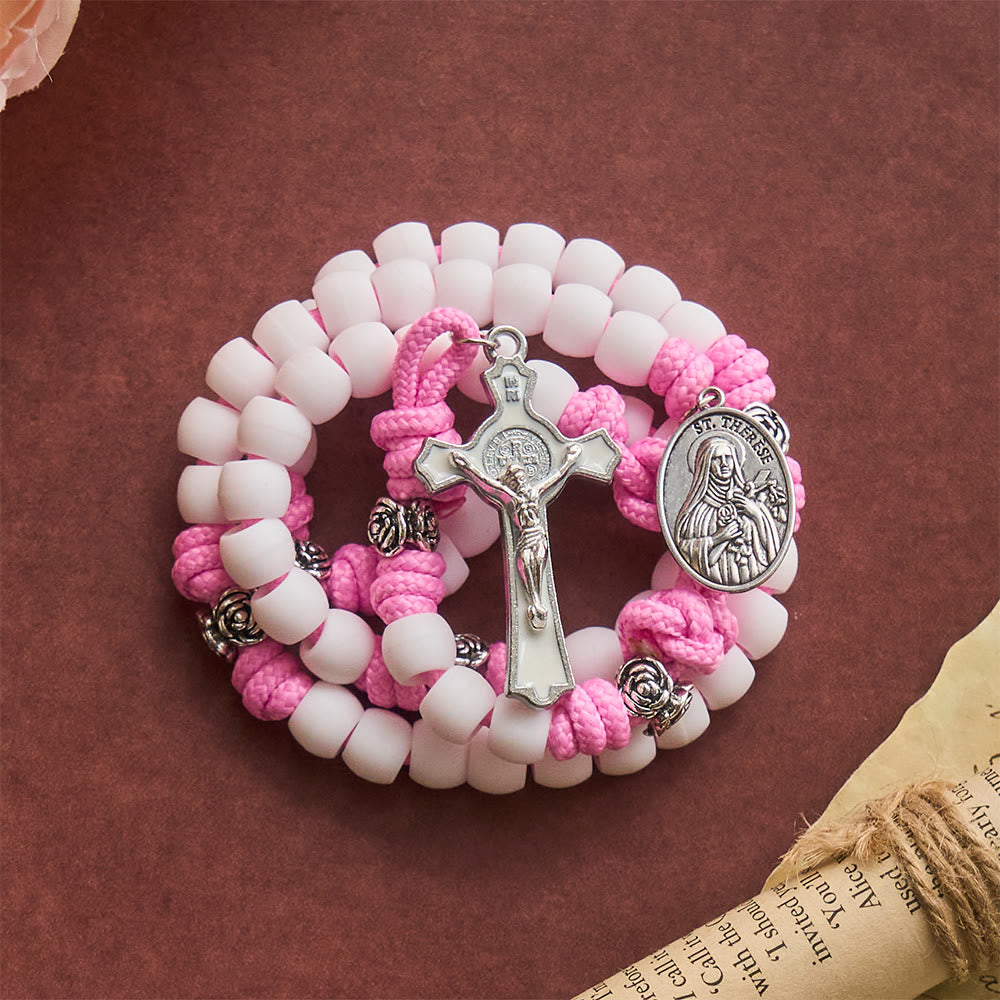 Solacebeads St. Thérèse Soft White Artistic Rosary With Silver Crucifix: The Timeless Devout Faith - image 6