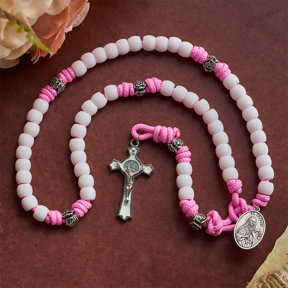 Solacebeads St. Thérèse Soft White Artistic Rosary With Silver Crucifix: The Timeless Devout Faith - image 9