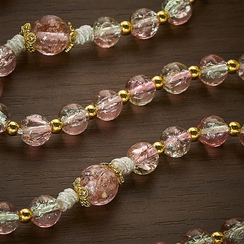 SolaceBeads Pink Crackle Glass Rosary with Ornate Crucifix: Designed for gentle Guadalupe devotions - image 3