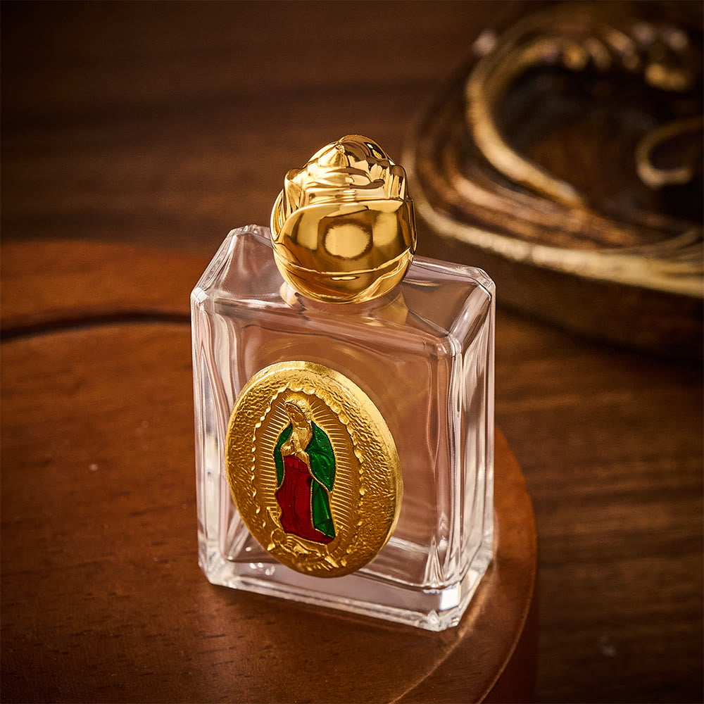 SolaceBeads Holy Water Bottle, Guadalupe Medal, Multi Shapes &amp; Dual Tone: Sacred Prayer Vessel - image 5