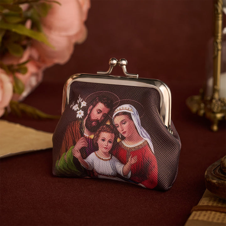 SolaceBeads Rosary Case, Holy Family Print, Kiss Lock Design: Blessed Prayer Storage Pouch - image 2