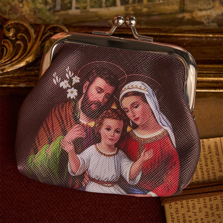 SolaceBeads Rosary Case, Holy Family Print, Kiss Lock Design: Blessed Prayer Storage Pouch - image 3