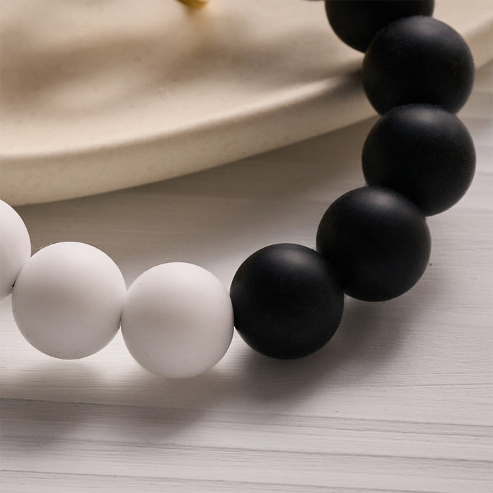 Solacebeads Black White Silicone Jesus Cross Wrist Keychain: Blessed By The Steady Grace Of Jesus - image 2