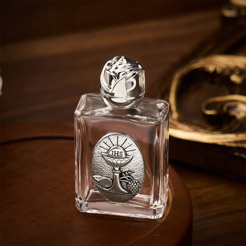SolaceBeads Chalice Holy Bottle, Square &amp; Round Glass Vials, Eucharist Emblem: Sacred Worship Vessel - image 12