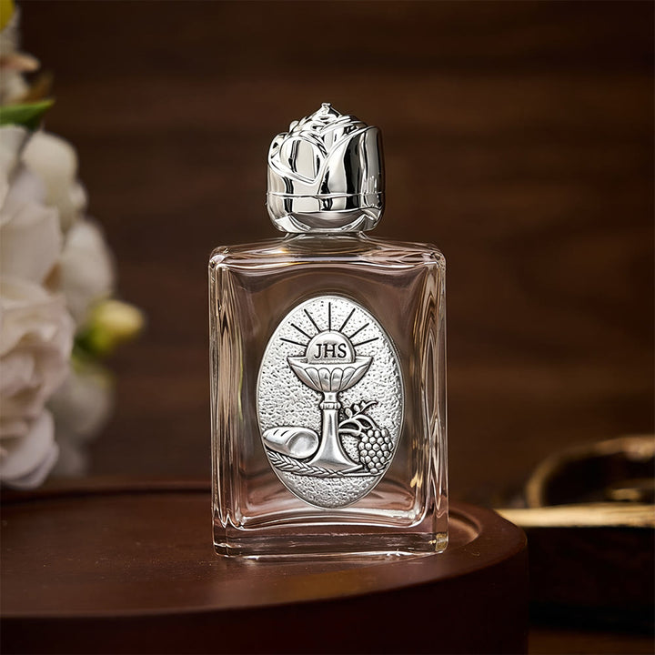 SolaceBeads Chalice Holy Bottle, Square &amp; Round Glass Vials, Eucharist Emblem: Sacred Worship Vessel - Square Siver - image 10