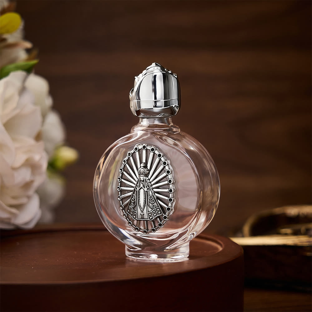 SolaceBeads Our Lady Holy Bottle, Square &amp; Round Glass Vials, Marian Emblem: Blessed Devotion Vessel - image 16