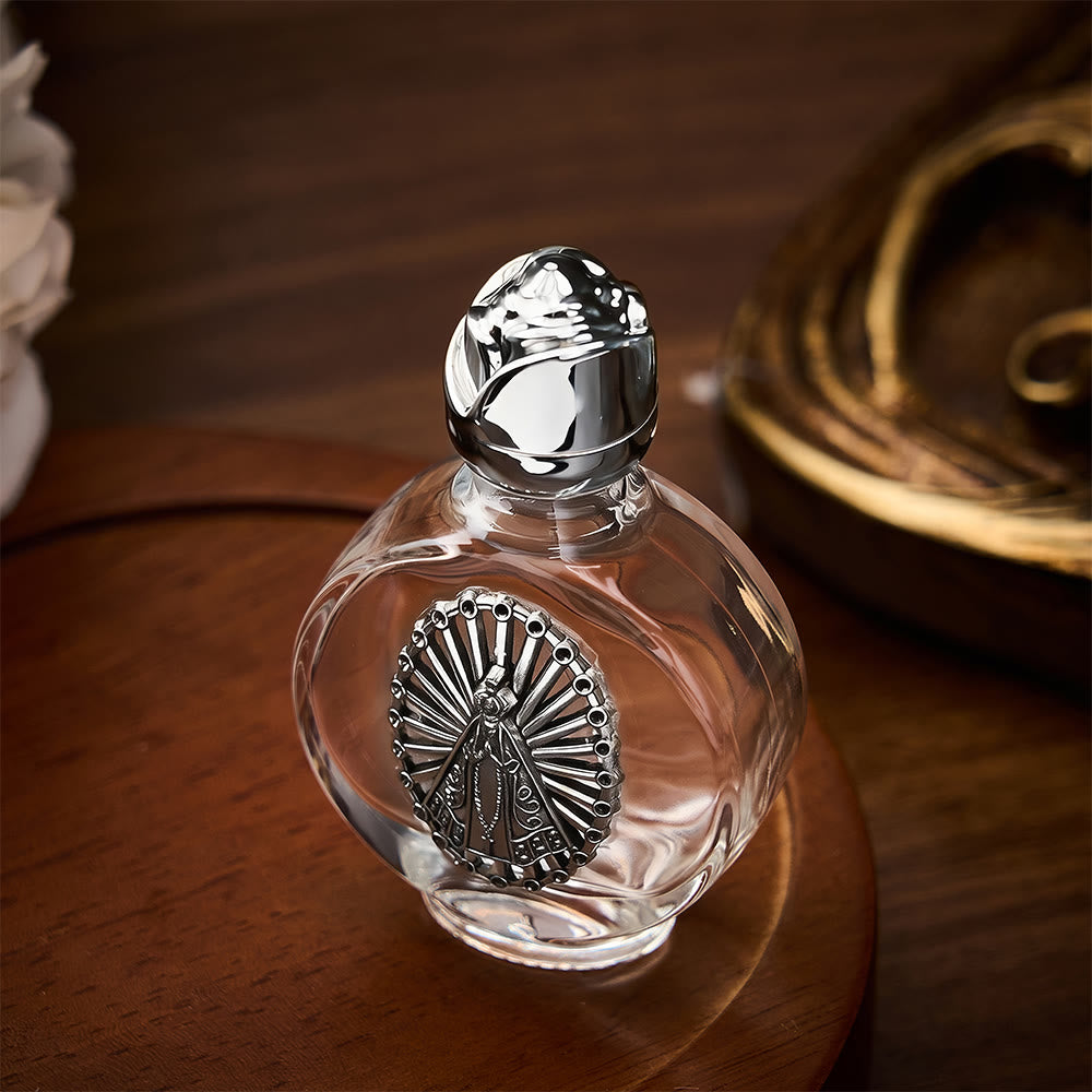 SolaceBeads Our Lady Holy Bottle, Square &amp; Round Glass Vials, Marian Emblem: Blessed Devotion Vessel - image 17