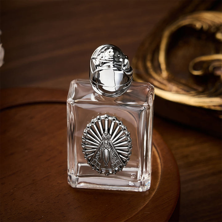 SolaceBeads Our Lady Holy Bottle, Square &amp; Round Glass Vials, Marian Emblem: Blessed Devotion Vessel - image 13