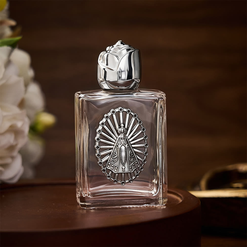 SolaceBeads Our Lady Holy Bottle, Square &amp; Round Glass Vials, Marian Emblem: Blessed Devotion Vessel - Square Silver - image 10