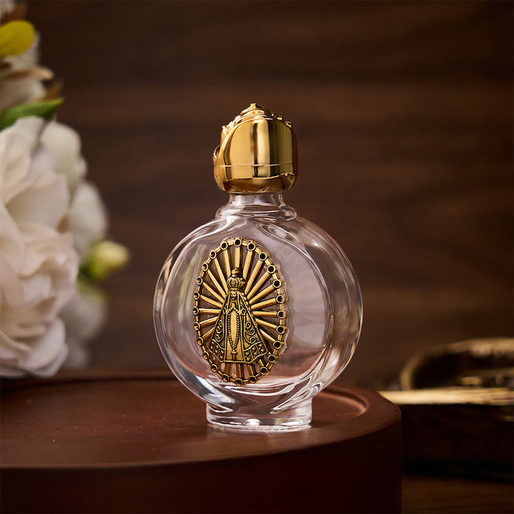SolaceBeads Our Lady Holy Bottle, Square &amp; Round Glass Vials, Marian Emblem: Blessed Devotion Vessel - image 8