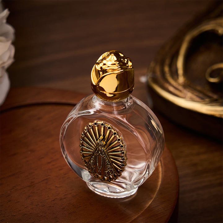 SolaceBeads Our Lady Holy Bottle, Square &amp; Round Glass Vials, Marian Emblem: Blessed Devotion Vessel - image 9
