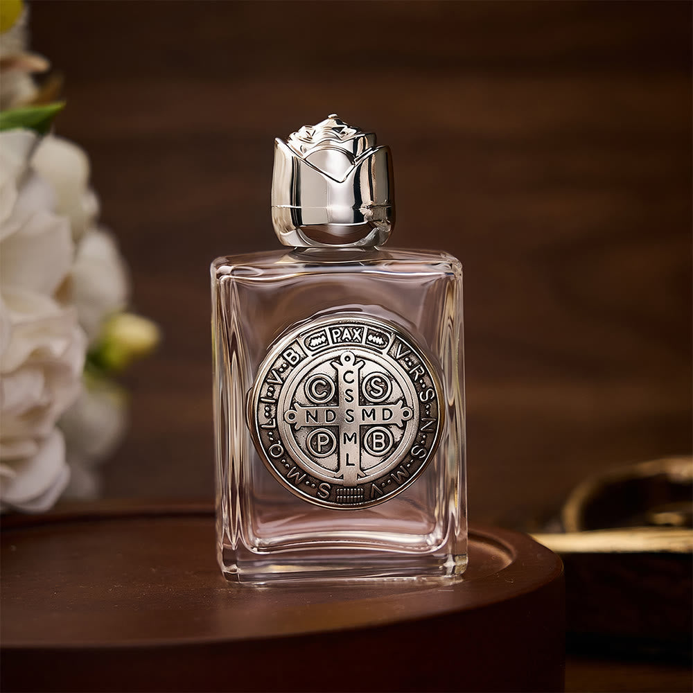 SolaceBeads St. Benedict Holy Bottle, Square &amp; Round Glass Vials, Protective Medal: Sacred Blessing Vessel - Square Silver - image 10