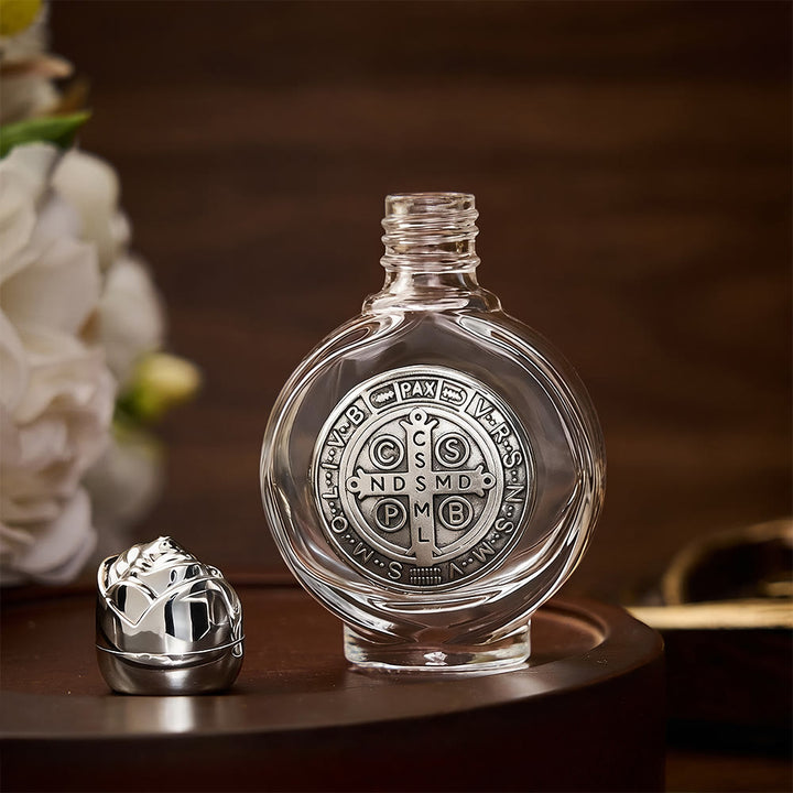 SolaceBeads St. Benedict Holy Bottle, Square &amp; Round Glass Vials, Protective Medal: Sacred Blessing Vessel - image 15