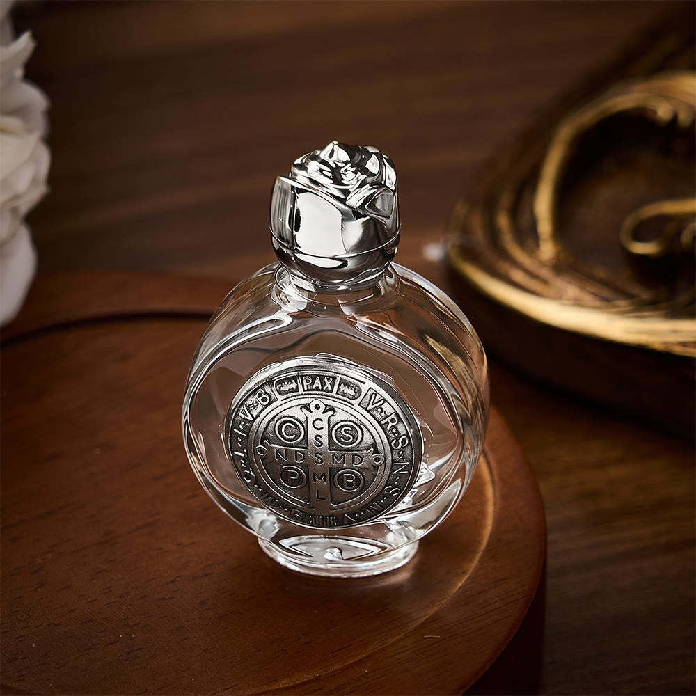 SolaceBeads St. Benedict Holy Bottle, Square &amp; Round Glass Vials, Protective Medal: Sacred Blessing Vessel - image 17
