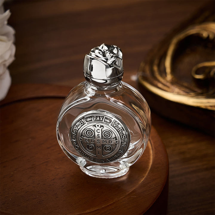 SolaceBeads St. Benedict Holy Bottle, Square &amp; Round Glass Vials, Protective Medal: Sacred Blessing Vessel - image 17