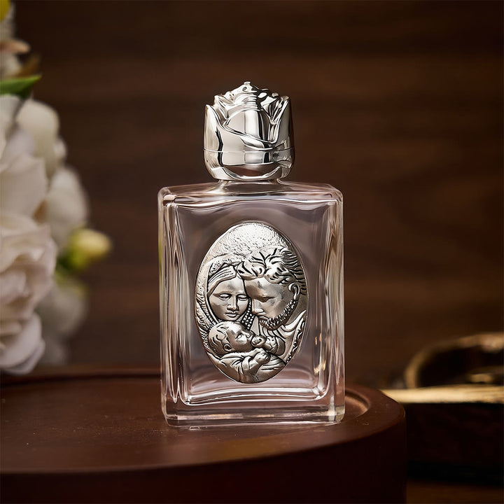 Solacebeads Holy Family Holy Bottle: Blessed By The Sacred Harmonious Grace Of The Holy Family - Square Silver - image 9
