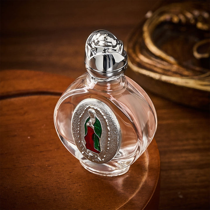 SolaceBeads Holy Water Bottle, Guadalupe Medal, Multi Shapes &amp; Dual Tone: Sacred Prayer Vessel - image 13