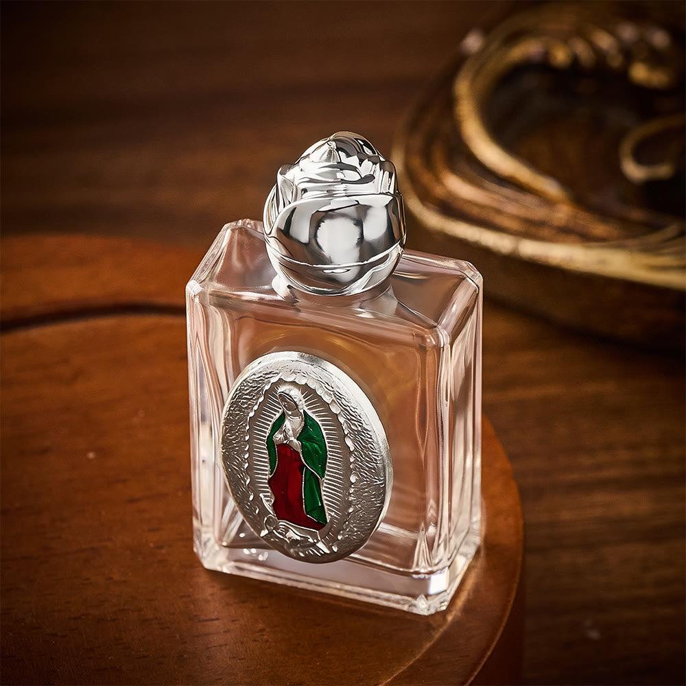 SolaceBeads Holy Water Bottle, Guadalupe Medal, Multi Shapes &amp; Dual Tone: Sacred Prayer Vessel - image 11