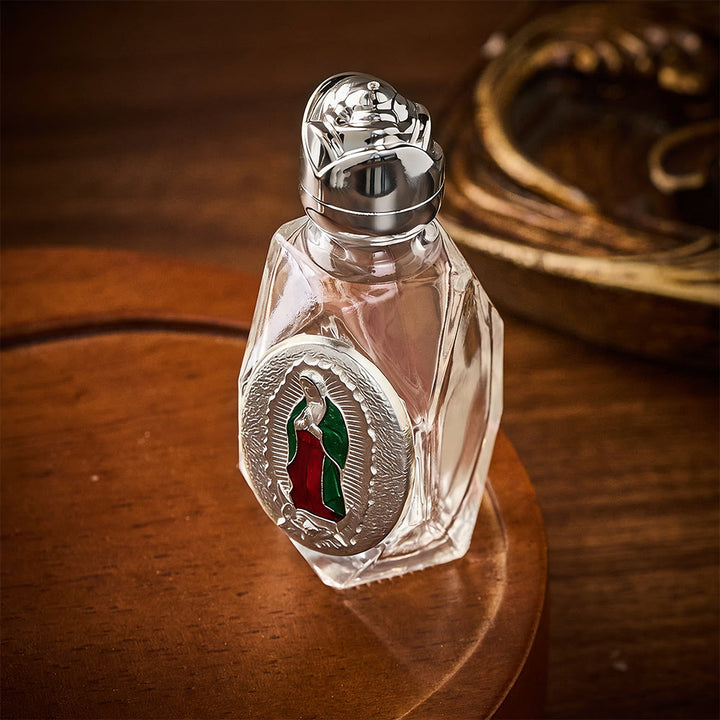 SolaceBeads Holy Water Bottle, Guadalupe Medal, Multi Shapes &amp; Dual Tone: Sacred Prayer Vessel - image 9