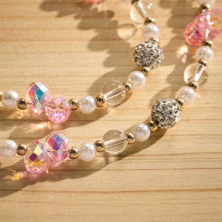 Solacebeads Pink Crystal Pearl Cross Crossbody  Phone Charm: Blessed By The Gentle Devotional Faith - image 3
