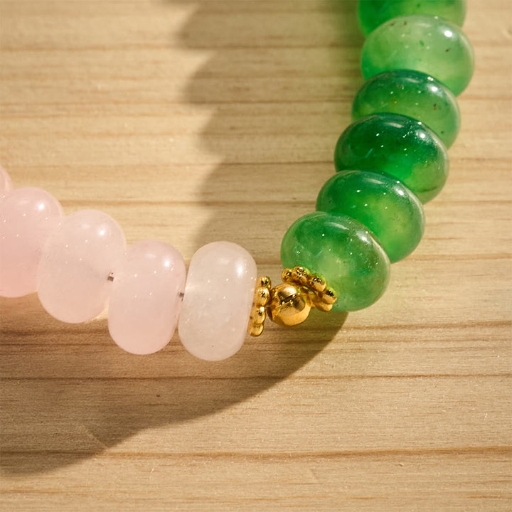 SolaceBeads Pink Green Quartzite Bead Phone Charm with Acrylic Cross: Fresh Serenity for Daily Use - image 2
